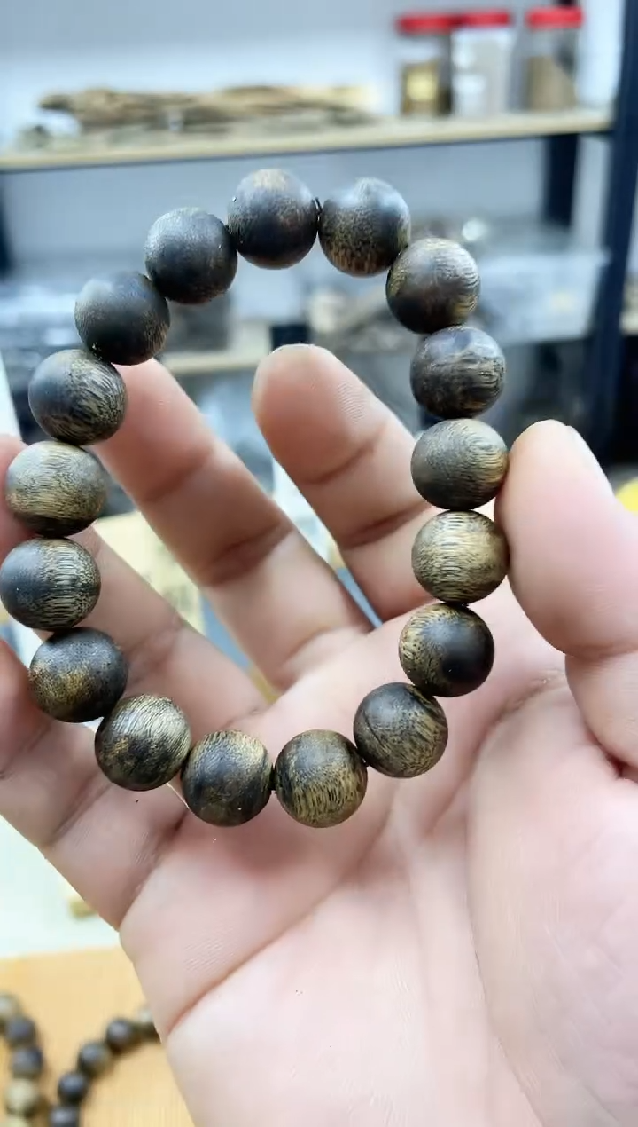 手串沉香沉香单圈圆珠手串16克+高货