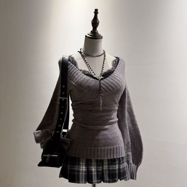 【现货秒发】莉莉丝vintage 古着毛衣系列 格裙内搭 秋冬穿搭