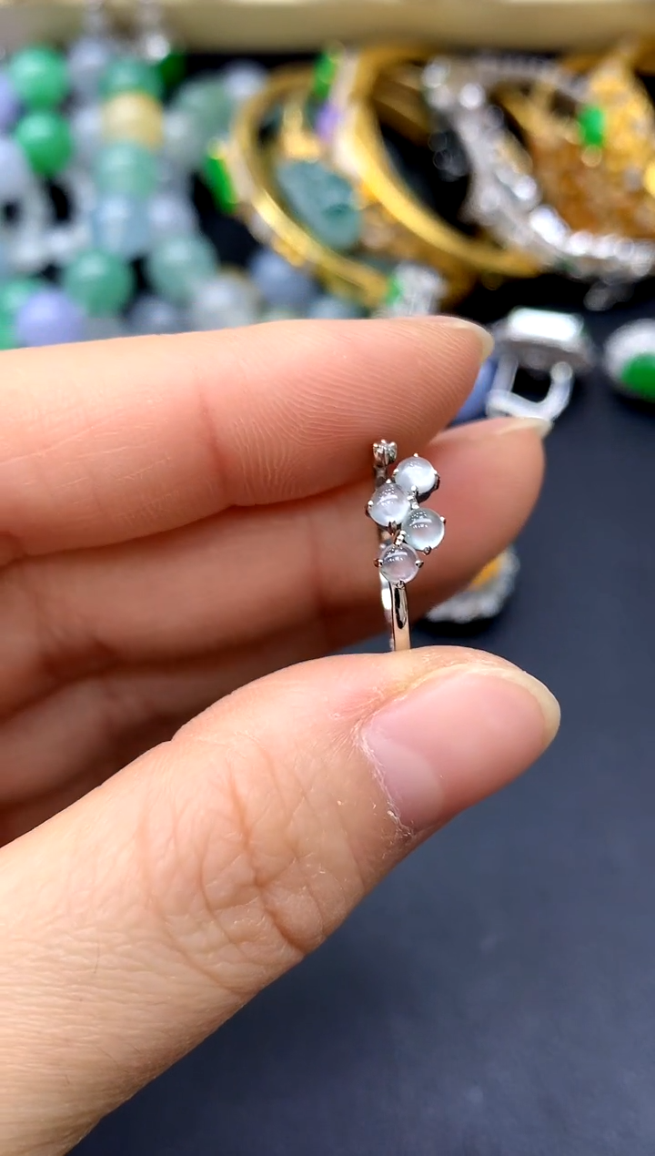 18K金镶嵌戒指翡翠124-中国好珍宝