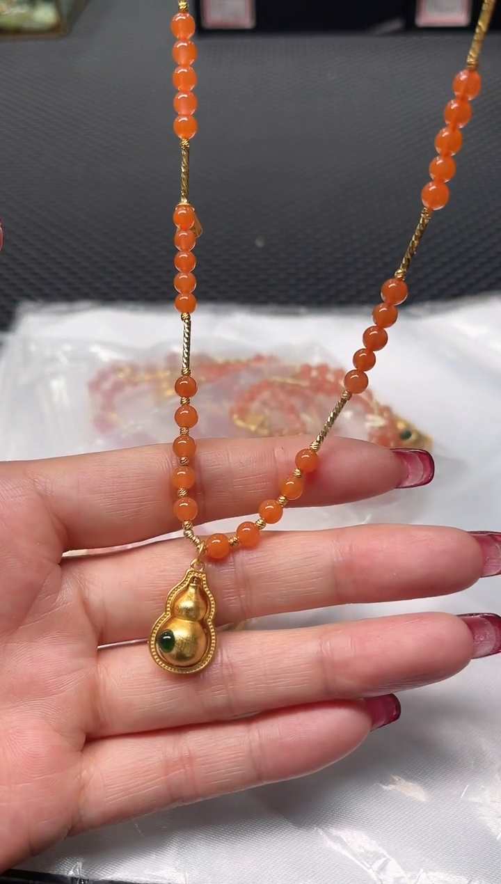 【闪购商品】南红玛瑙项链银S925镶嵌多样性发1件