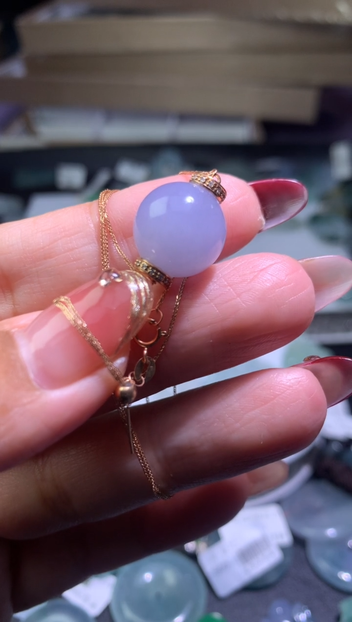 【闪购商品】翡翠颈饰18K金镶嵌净货