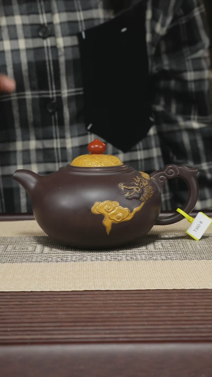 茶壶紫砂T360 老紫泥 鸿运当头 370cc