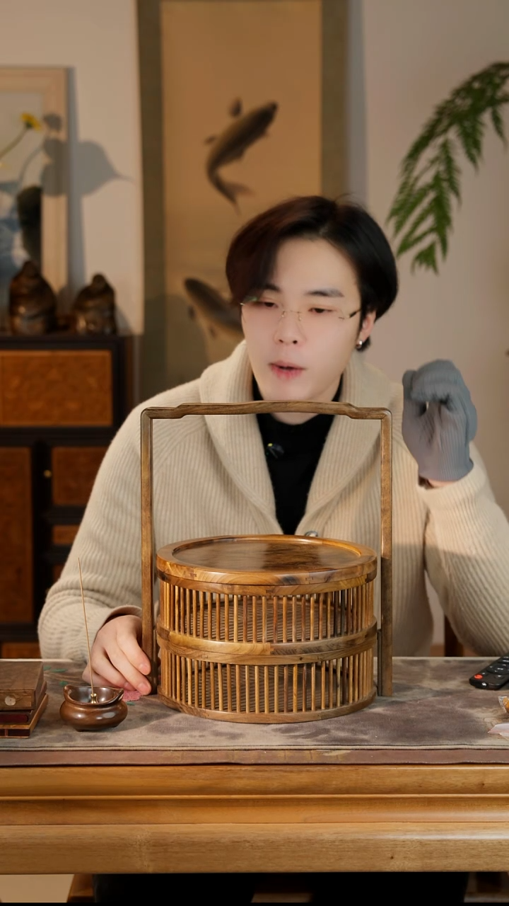 乌木类金丝楠乌木果篮