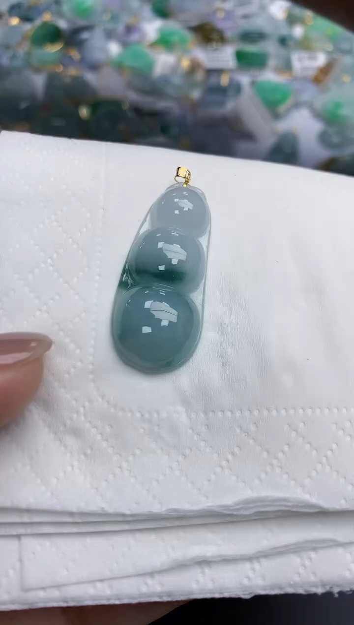 【闪购商品】翡翠颈饰18K金镶嵌天然缅甸翡翠A货