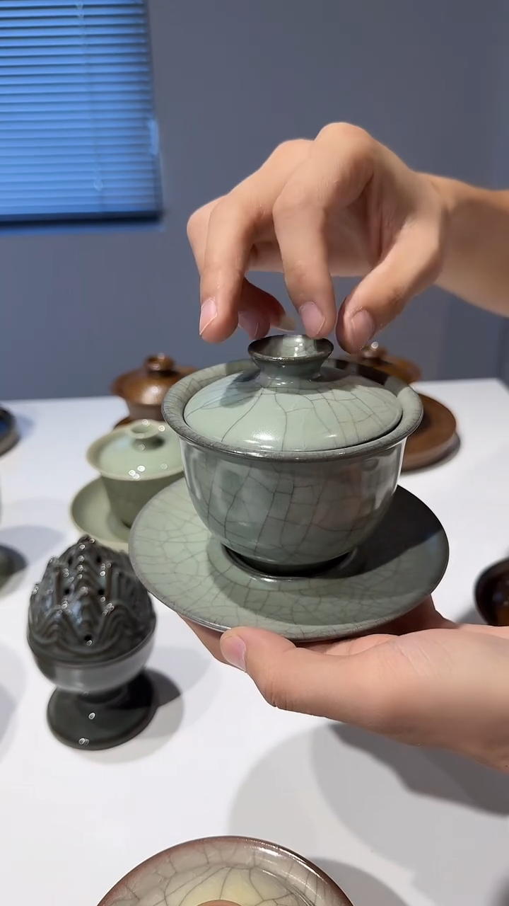 青瓷手工茶器包邮