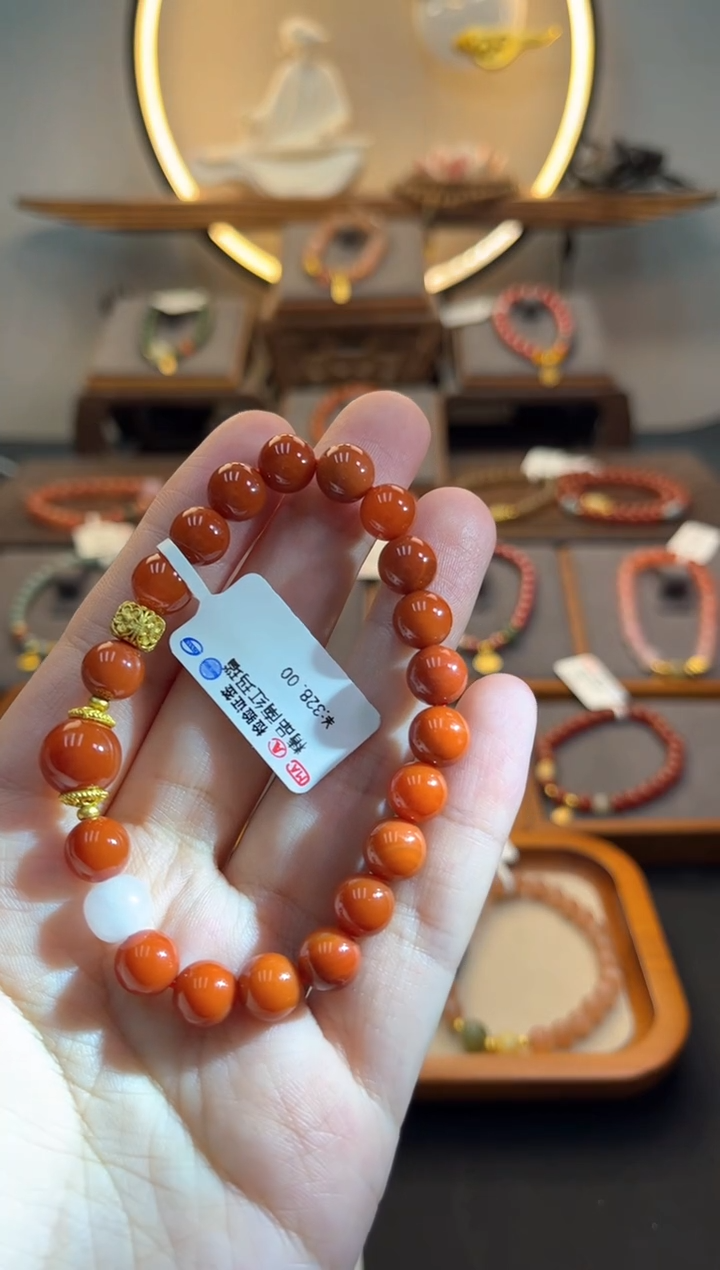 【闪购商品】玛瑙/玉髓手链合金货号0367