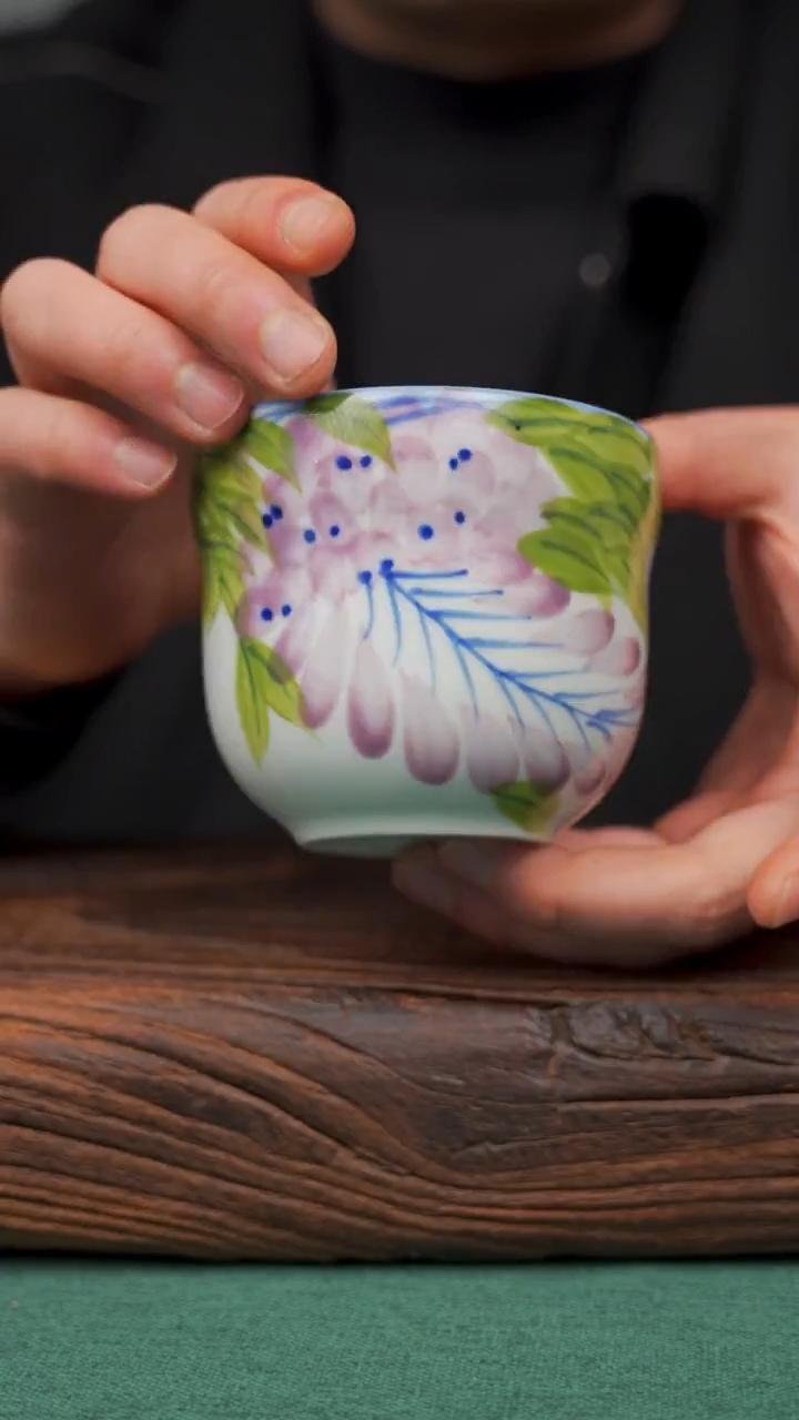 【闪购商品】瓷片55寻一缕瓷香杯釉下手工手绘瓷器