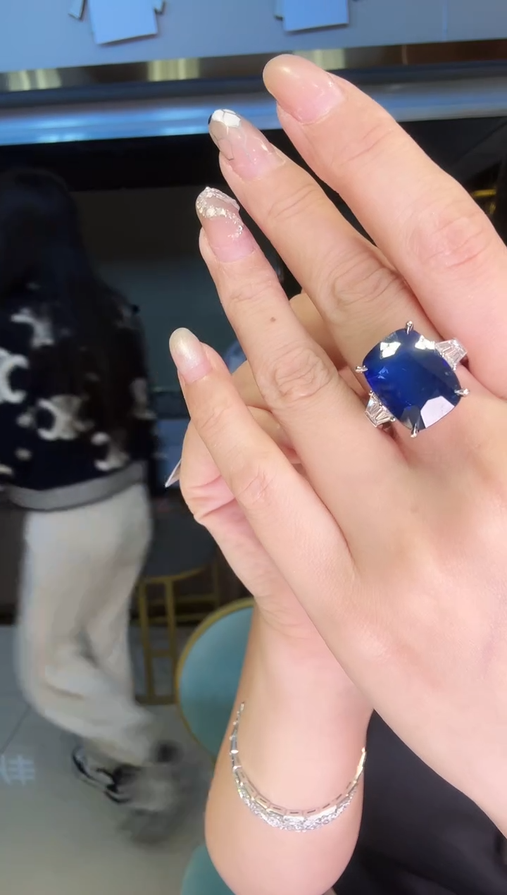 戒指蓝宝石铂Pt950镶嵌16.23ct