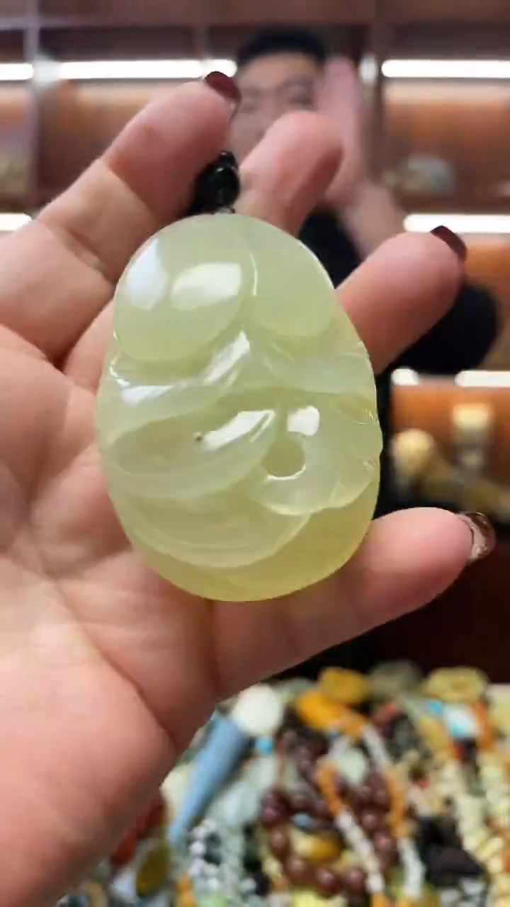 未镶嵌蛇纹石玉手把     