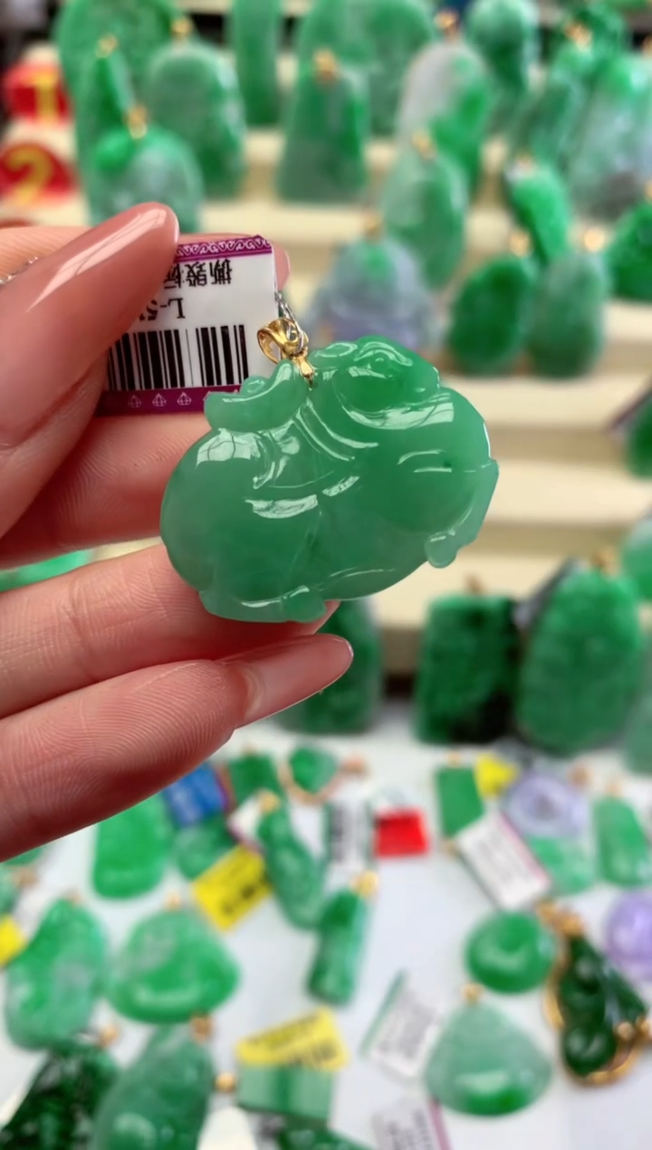 【闪购商品】翡翠颈饰18K金镶嵌挂件