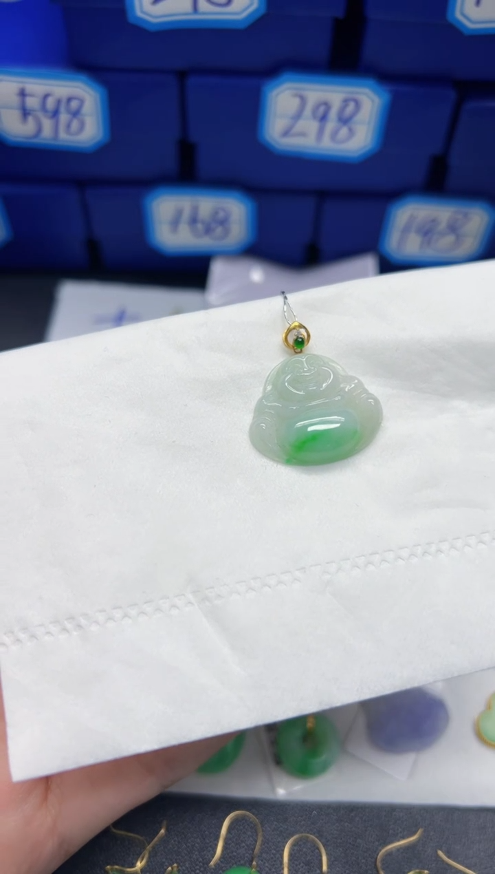【闪购商品】翡翠颈饰18K金镶嵌Y缅料A货/支持复检/一件