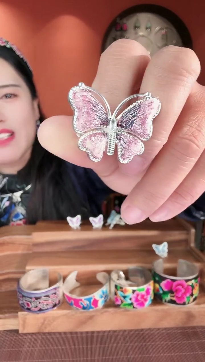 织绣非遗手工苗绣刺绣饰品1戒指