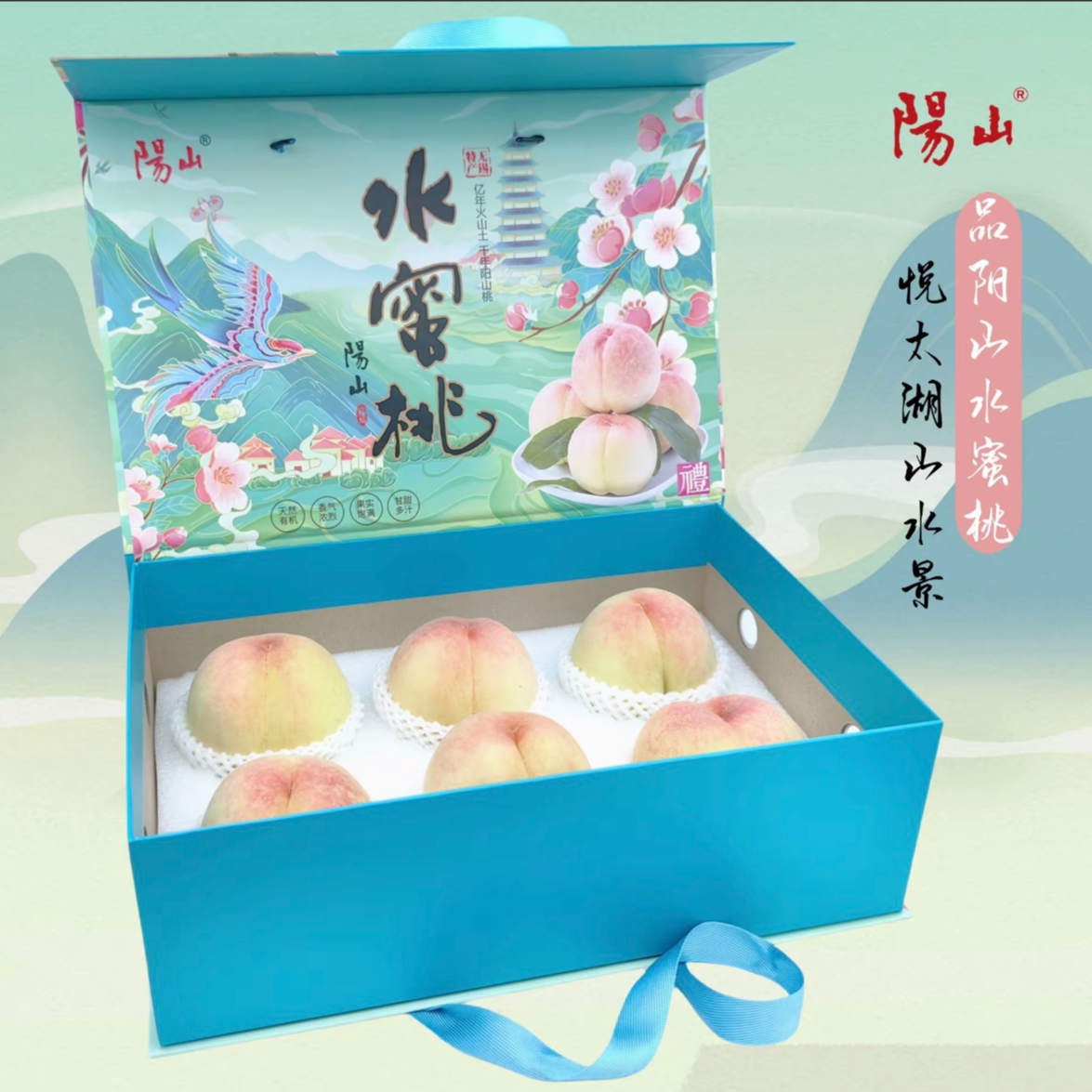 【送礼款】8-9两湖景6只正宗无锡阳山水蜜桃皮薄爆汁应季新鲜水果K
