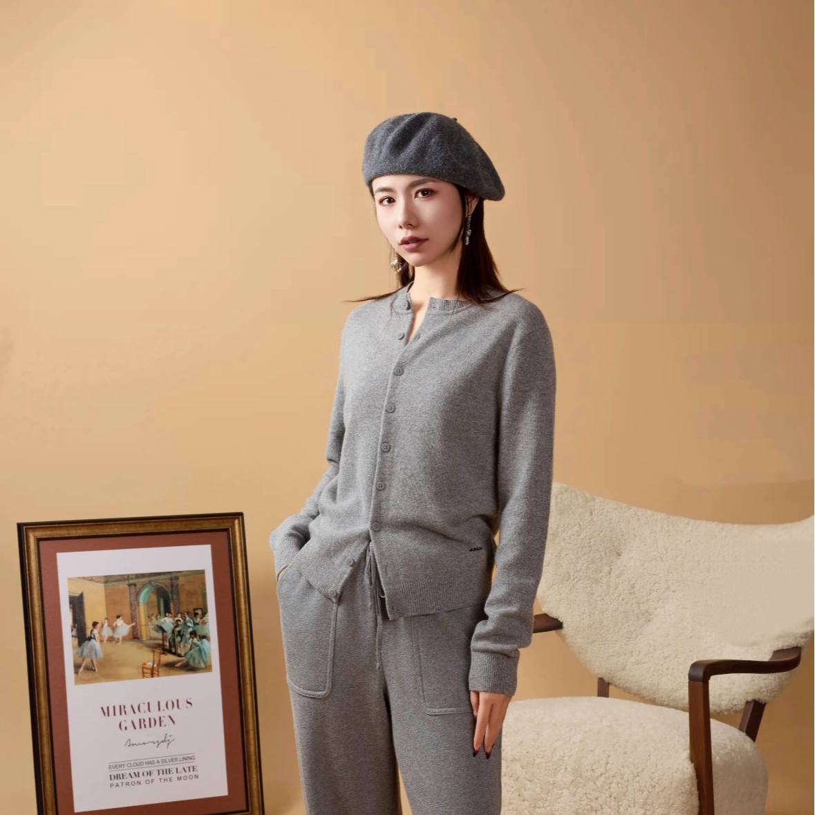 AMASS/阿玛施阿玛施MIU系学院风穿搭针织开衫5499274