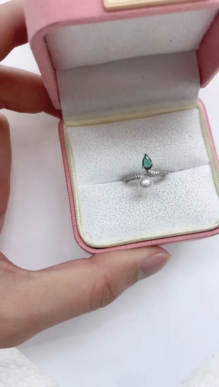 【闪购商品】海水珍珠戒指银S925镶嵌海水珍珠戒指