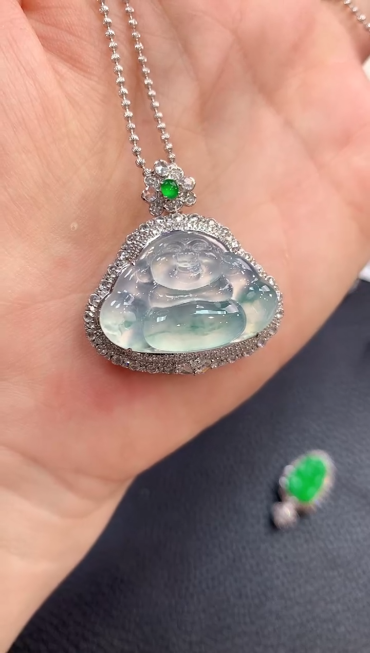 【闪购商品】翡翠吊坠(不含链)18K金镶嵌b187       