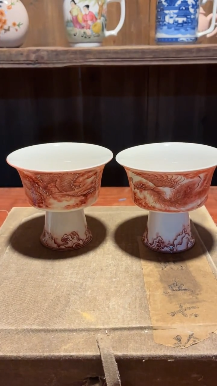 摆件瓷S36景德镇陶瓷摆件一对