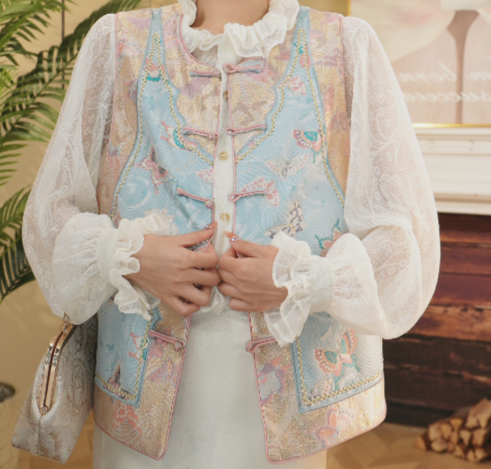 金玉良缘/新中式春季新款重工织锦马甲2025A7733越越