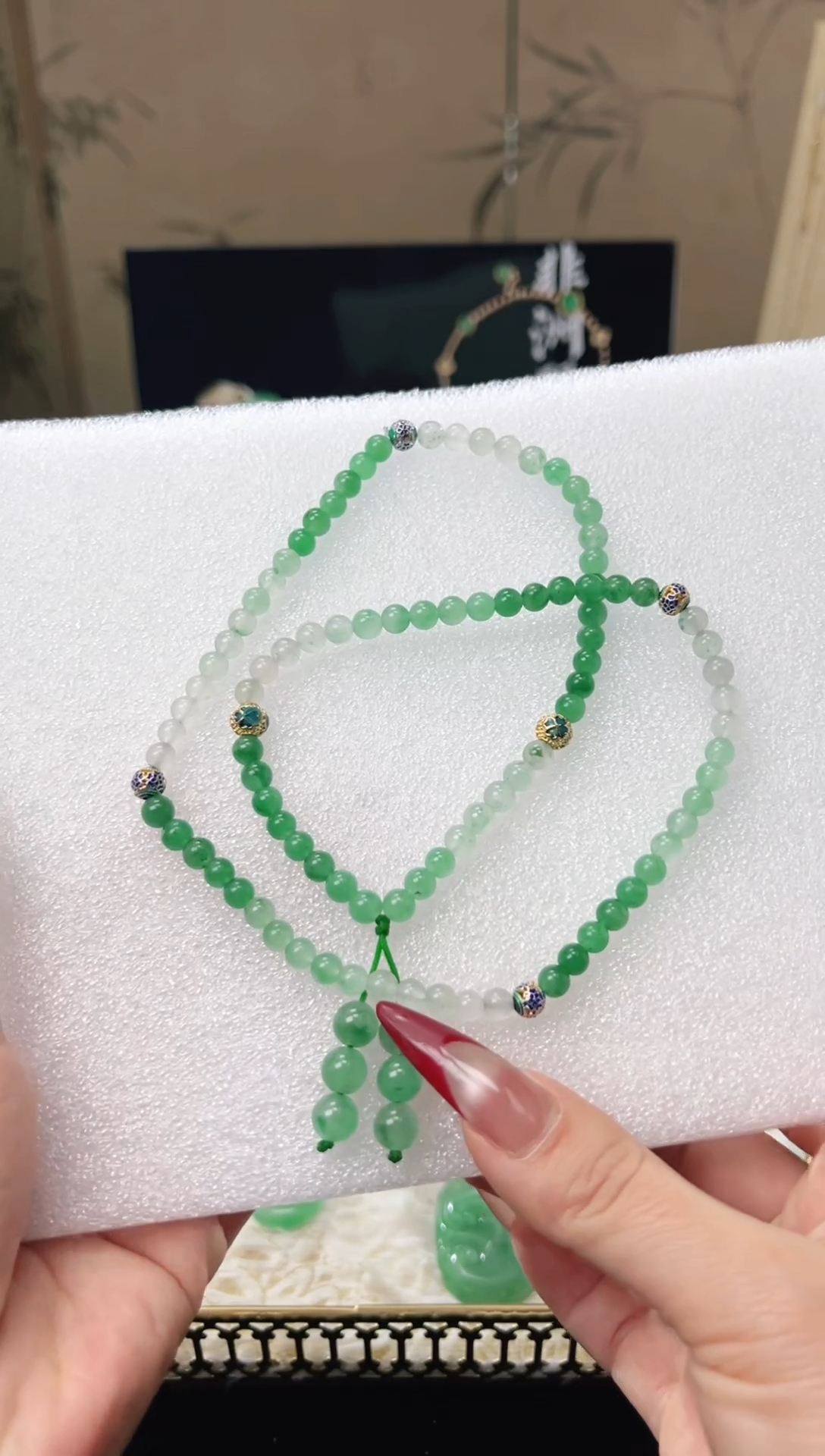 【闪购商品】石英质玉项链未镶嵌天然非洲翠珠串项链