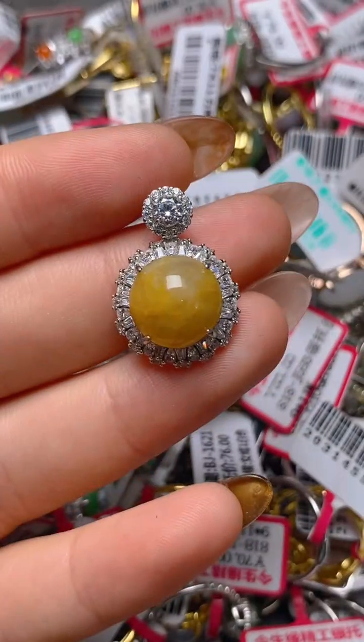 银S925镶嵌戒指翡翠百内无证书