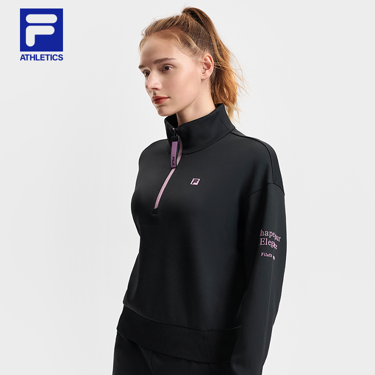 斐乐官方女子卫衣2025春新款健身运动宽松针织长袖上衣