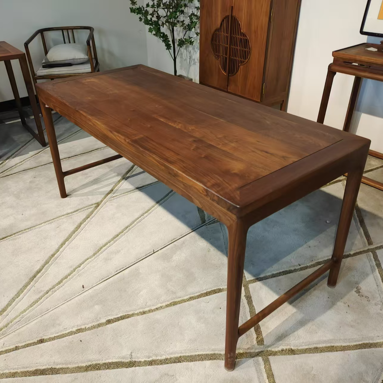 北美黑胡桃芝华茶桌新中式桌椅简约家用