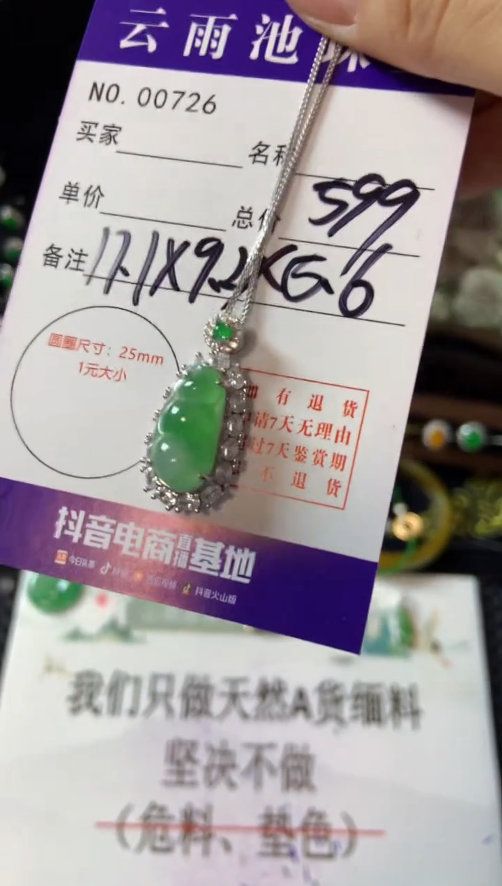 【闪购商品】翡翠颈饰银S925镶嵌翡翠