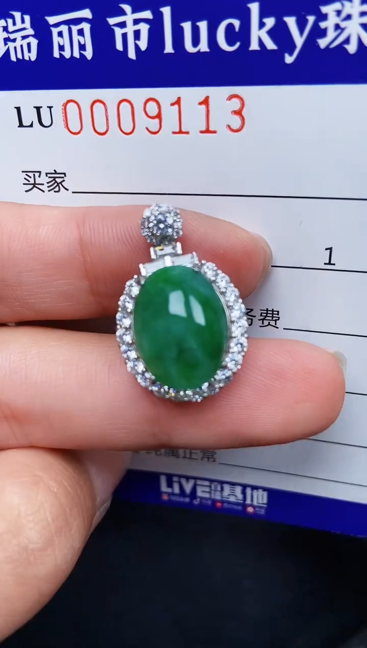 【闪购商品】翡翠颈饰银S925镶嵌9113