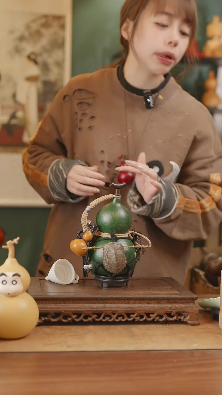 【闪购商品】115号精品天然大漆工艺防渗内胆酒葫芦~