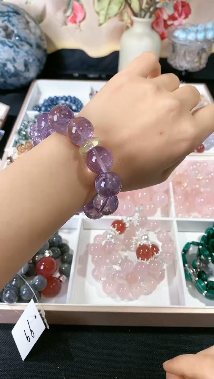 【闪购商品】水晶手链合金大卡紫水设计款