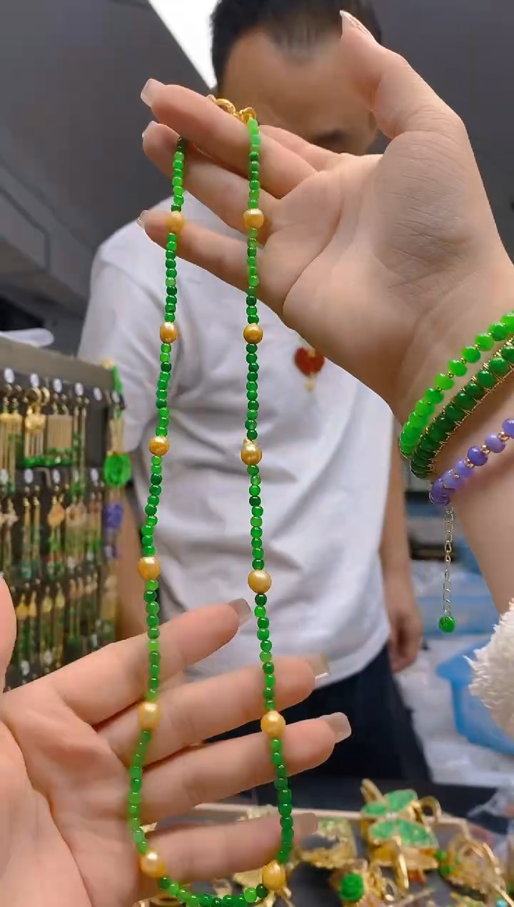 【闪购商品】翡翠耳饰合金121翡翠锁骨链