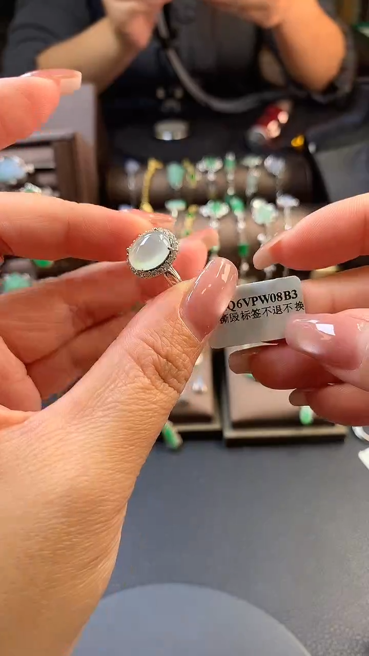 颈饰银S925镶嵌翡翠净货17152