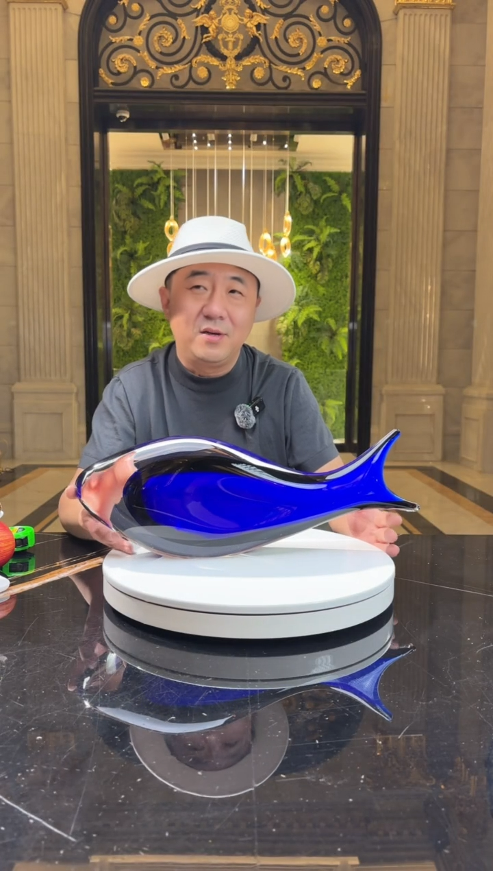 【闪购商品】茶宠AJ05542蓝色鱼艺术摆件
