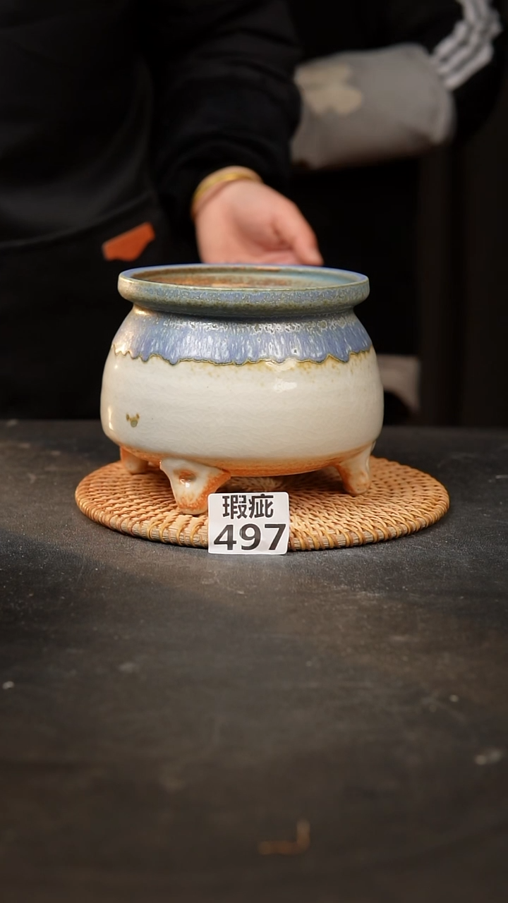 【闪购商品】瓷片497泥泥手工花盆