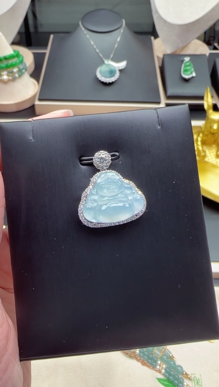 【闪购商品】翡翠吊坠(不含链)银S925镶嵌【海莎一口翠】翡翠挂件1