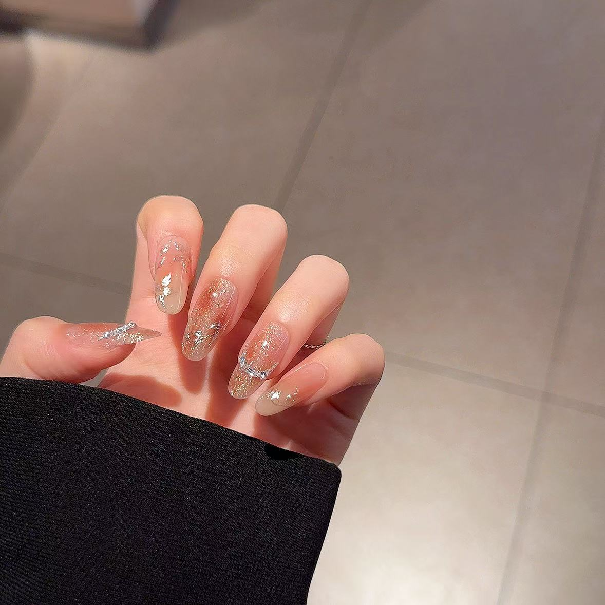 【秋日序】小末汀显白美甲冰透气质简约温柔穿戴甲