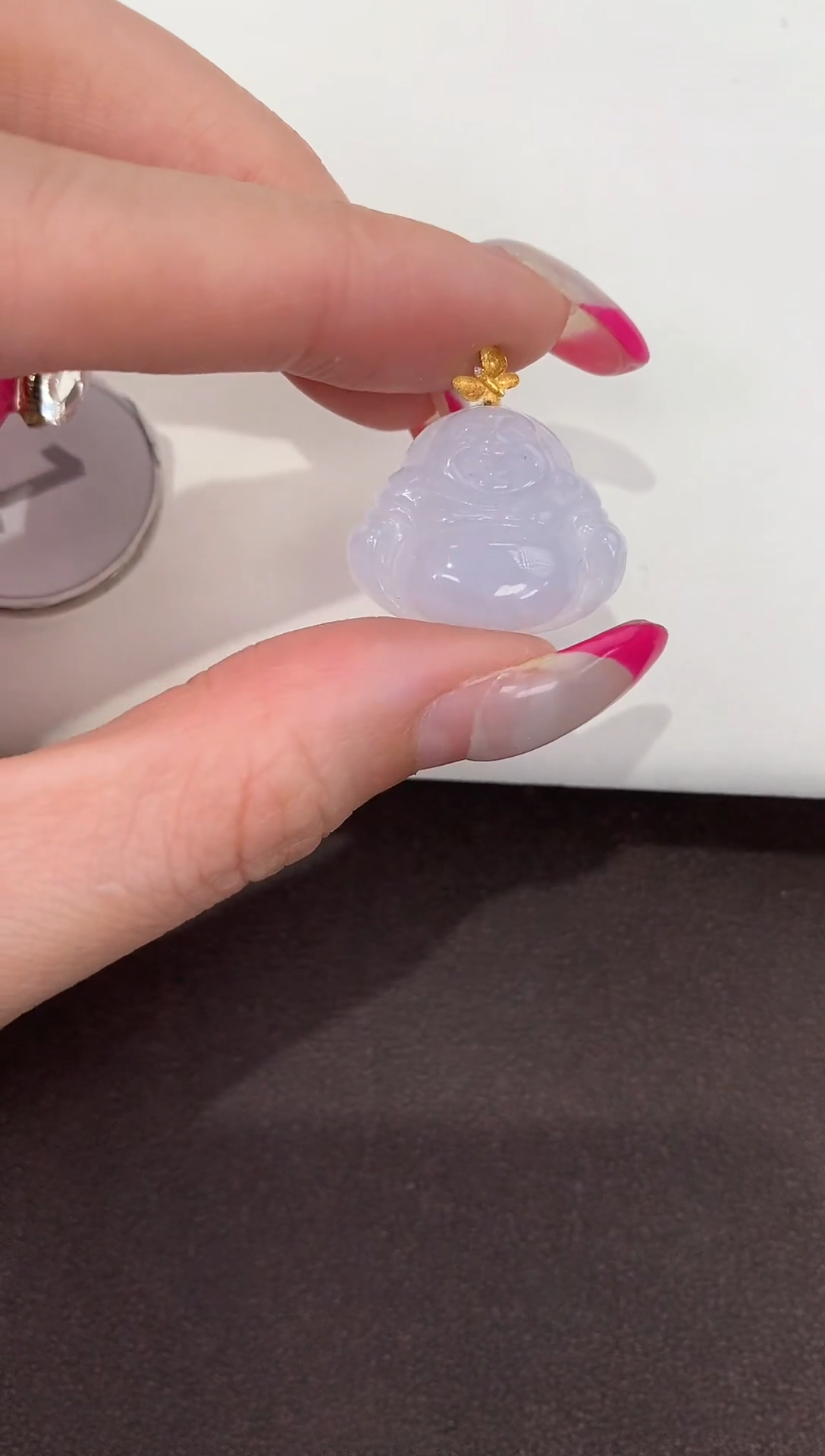 颈饰18K金镶嵌翡翠缅甸a货翡翠