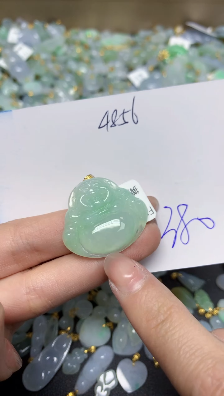 【闪购商品】翡翠颈饰18K金镶嵌 天然翡翠A货