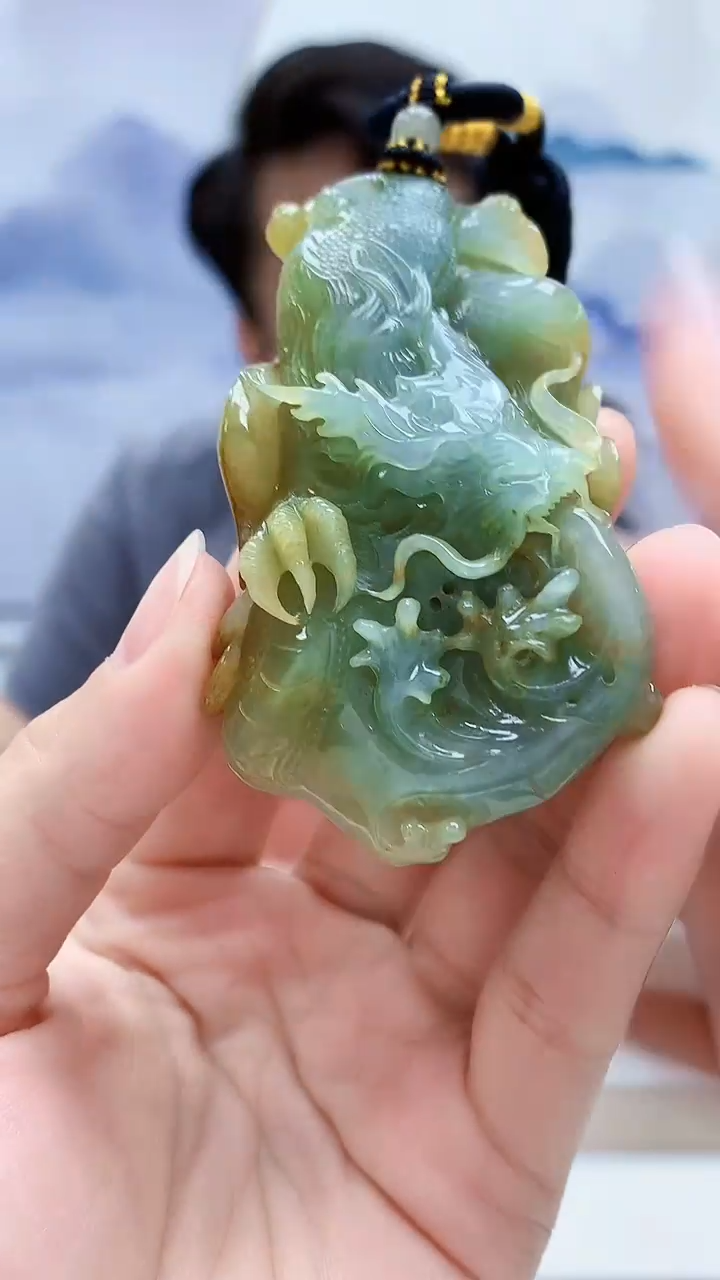 未镶嵌定制翡翠5060lr-毛货挂件43