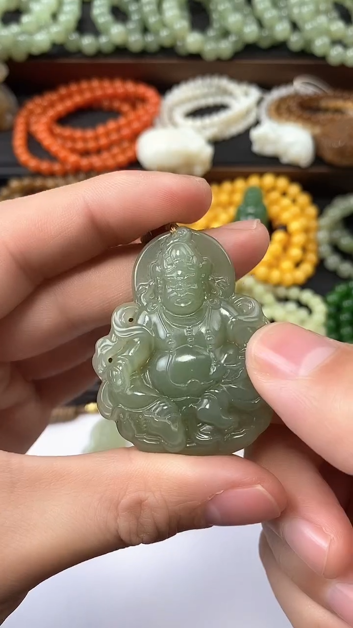 【闪购商品】和田玉黄财神未镶嵌吊坠