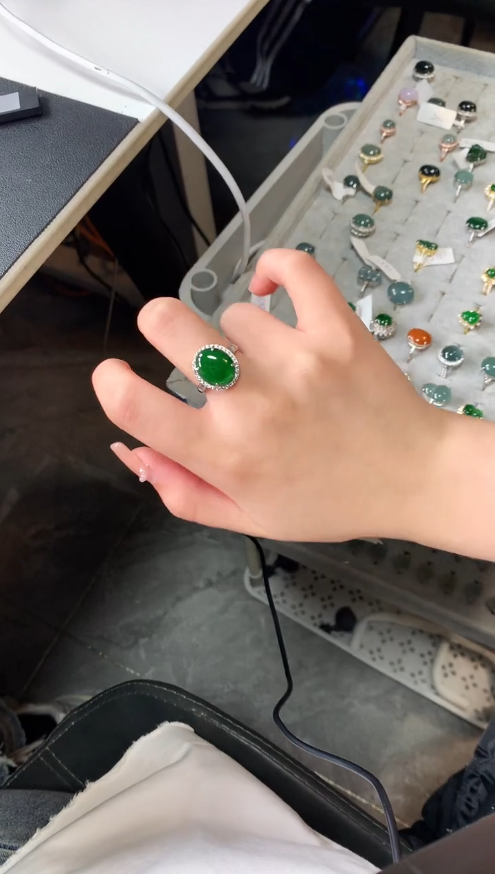 【闪购商品】翡翠戒指银S925镶嵌5214121