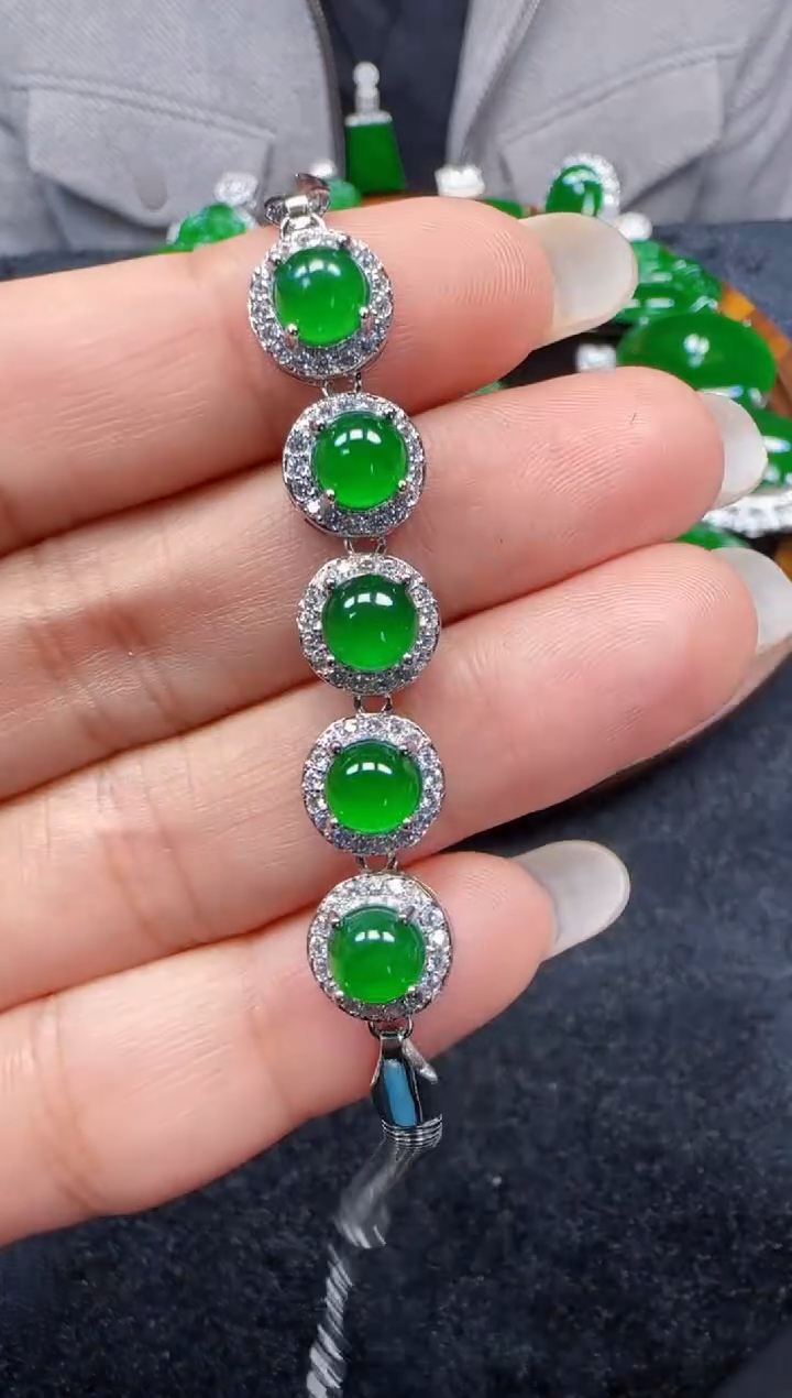 未镶嵌定制翡翠翡翠手链16