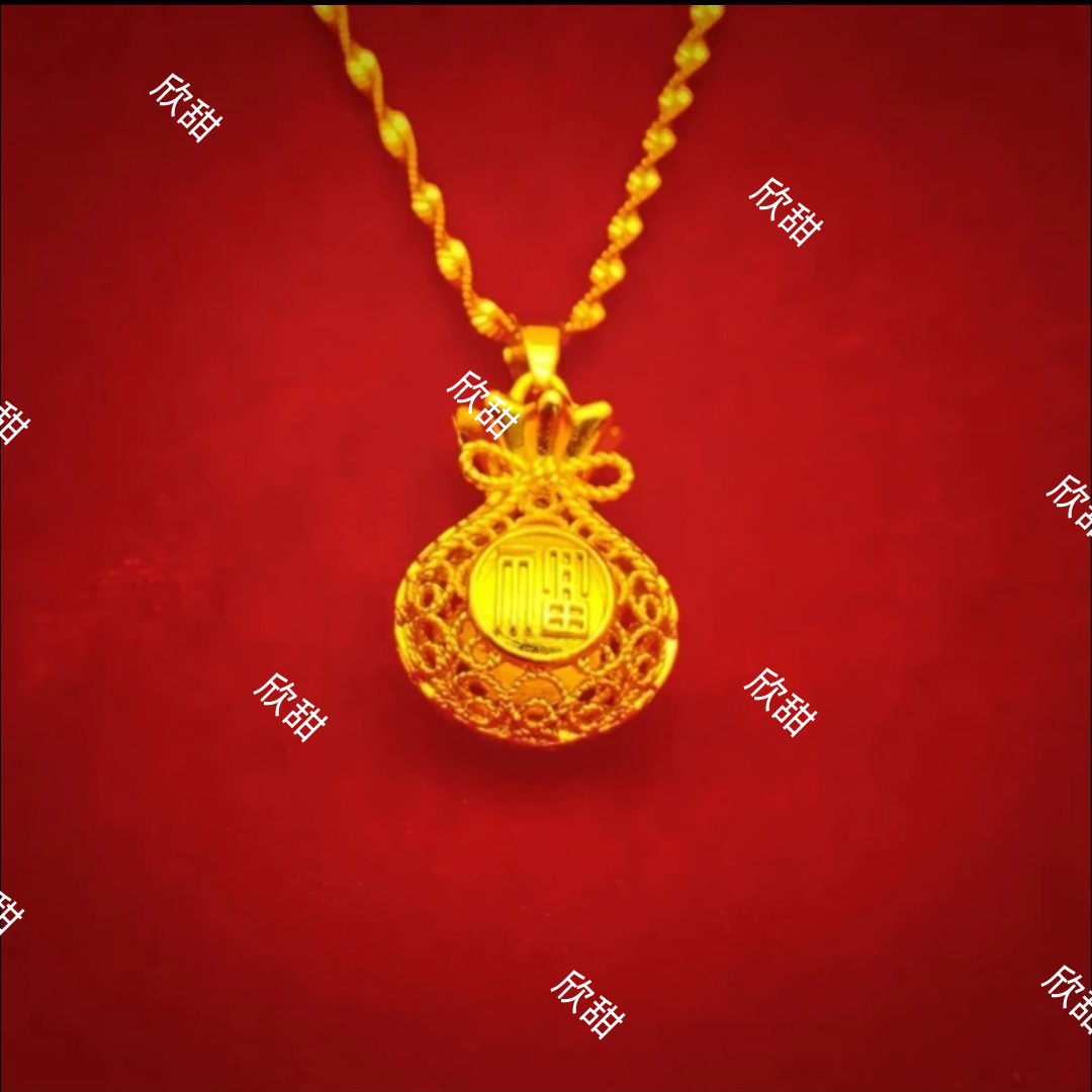 铜合金项链 大福袋➕水波纹项链一套精美坠链素款百搭时尚女士0079