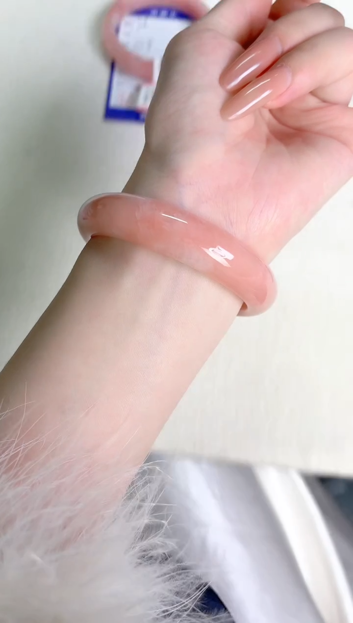 未镶嵌手镯石英质玉桃花酿198-圈口54-236