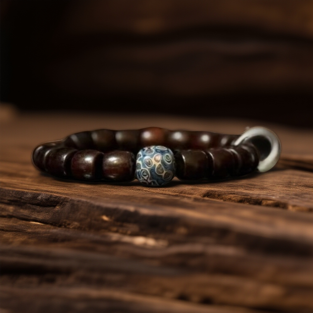 国风小叶紫檀大漆桶珠558【无礼盒】