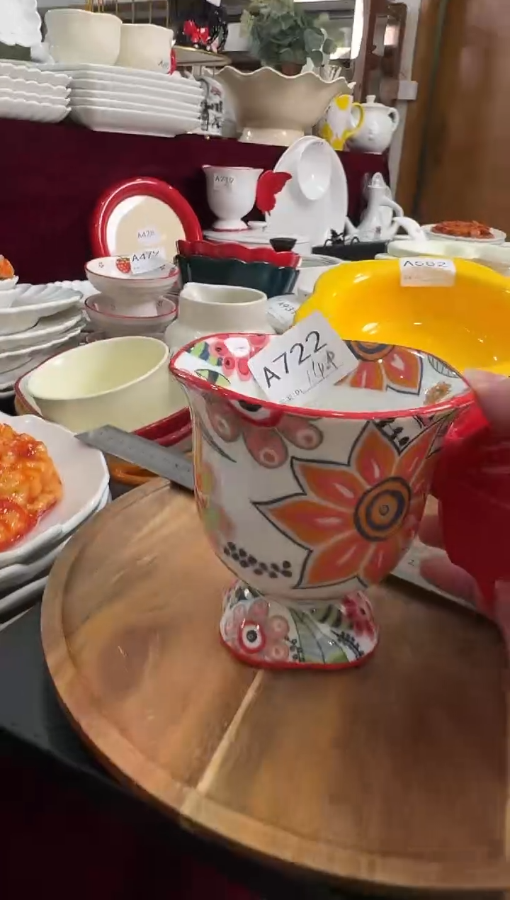 摆件陶A722 孤品蝴蝶杯