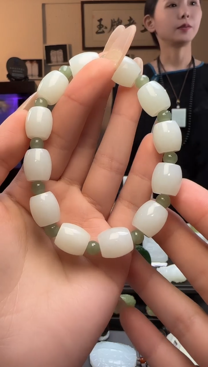 【闪购商品】和田玉白玉极限弧未镶嵌手串