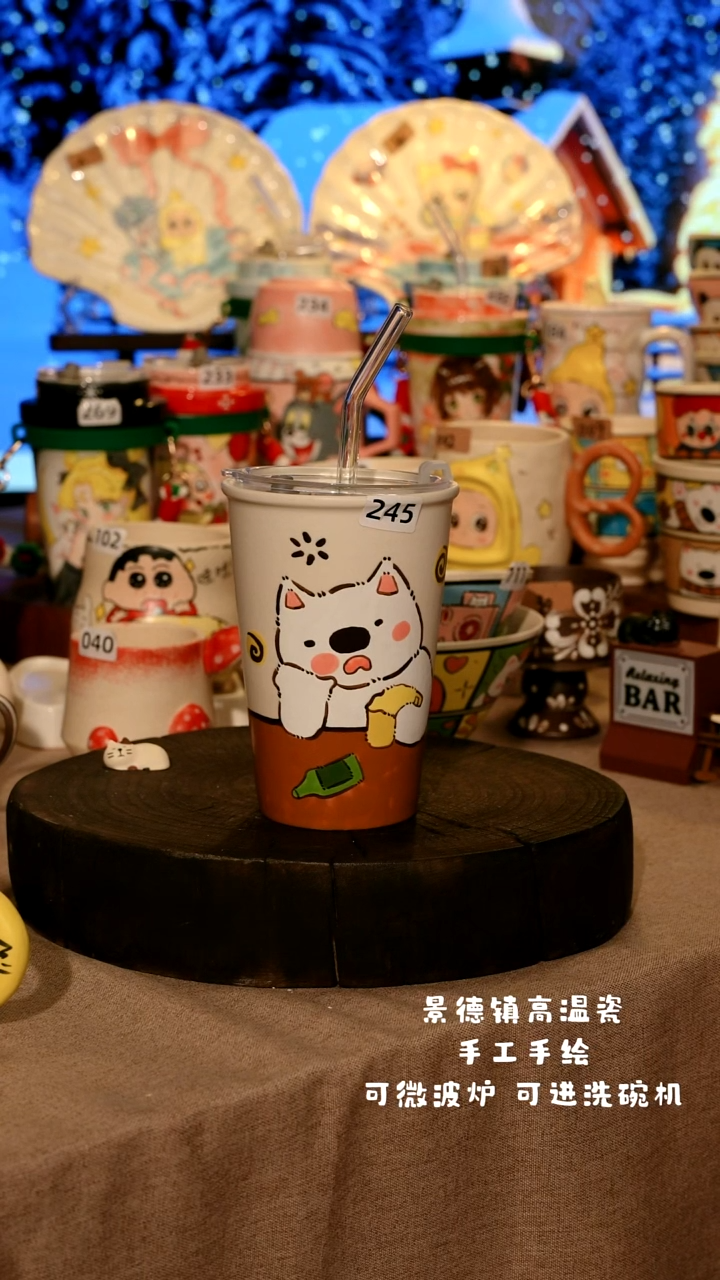 陶瓷245景德镇原创设计师款高温陶瓷手工手绘