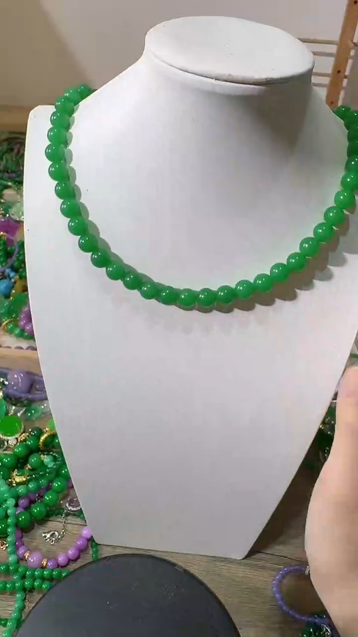颈饰未镶嵌石英质玉甜绿10妈妈项链