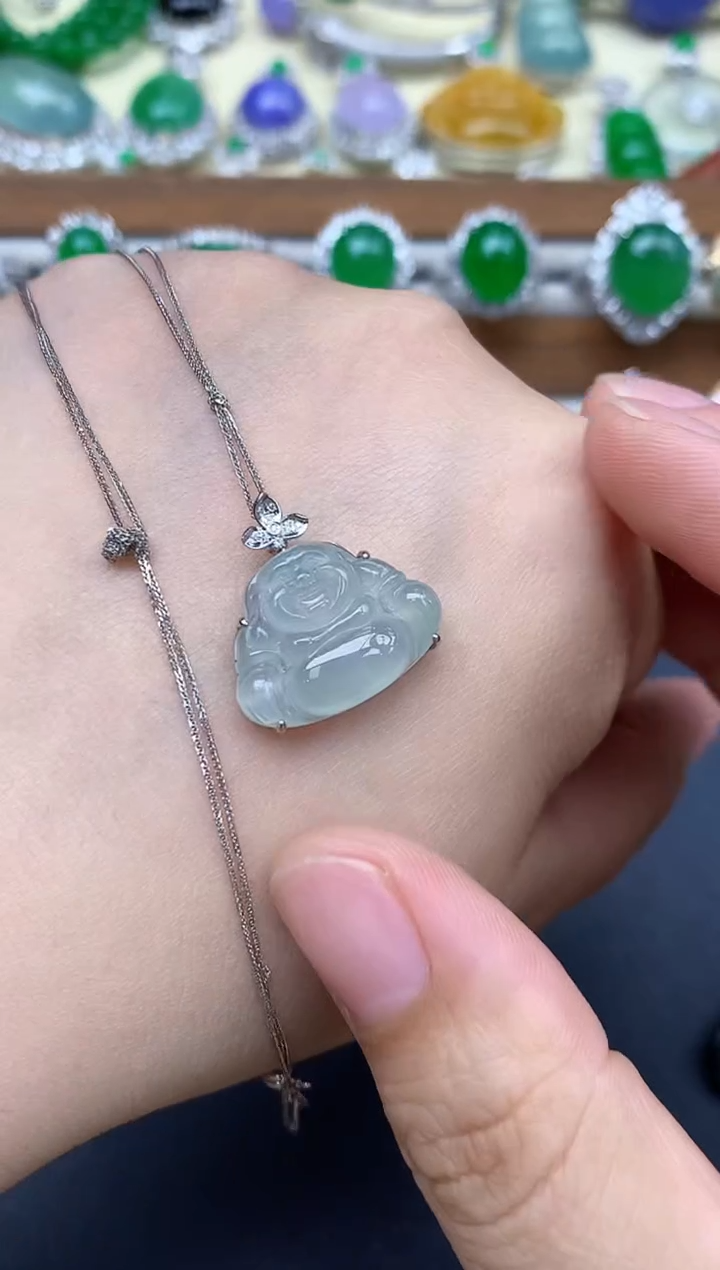 颈饰18K金镶嵌翡翠371-中国好珍宝